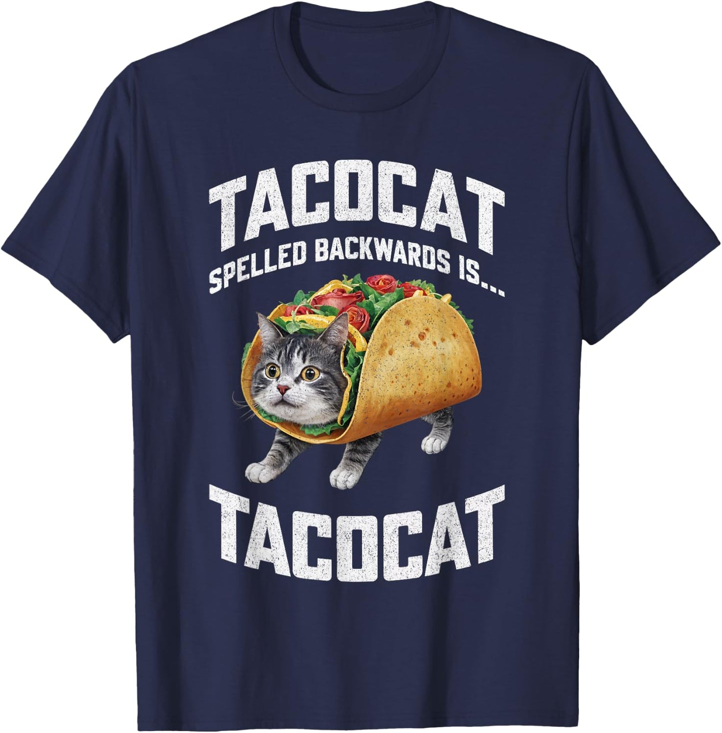 Tacocat Spelled Backward Is Tacocat Shirt Taco Cat Lover Men Women Girls Kids T-Shirt - T-Shirt | Navy