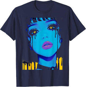 Cybergoth Cybercore Grunge Punk Goth Girl Alt Anime Manga T-Shirt - T-Shirt | Navy