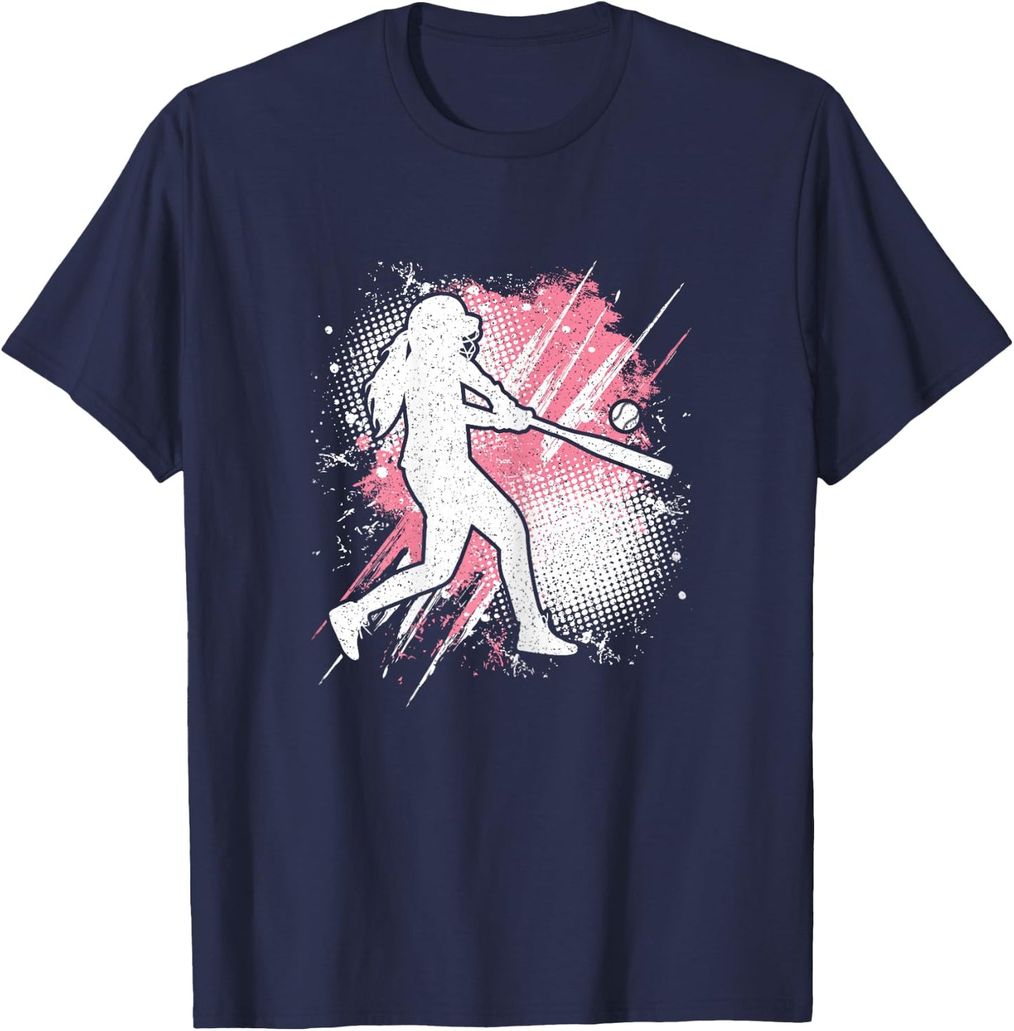 Softball Player Pink Softball Lover Women Girls Kids T-Shirt - T-Shirt | Navy