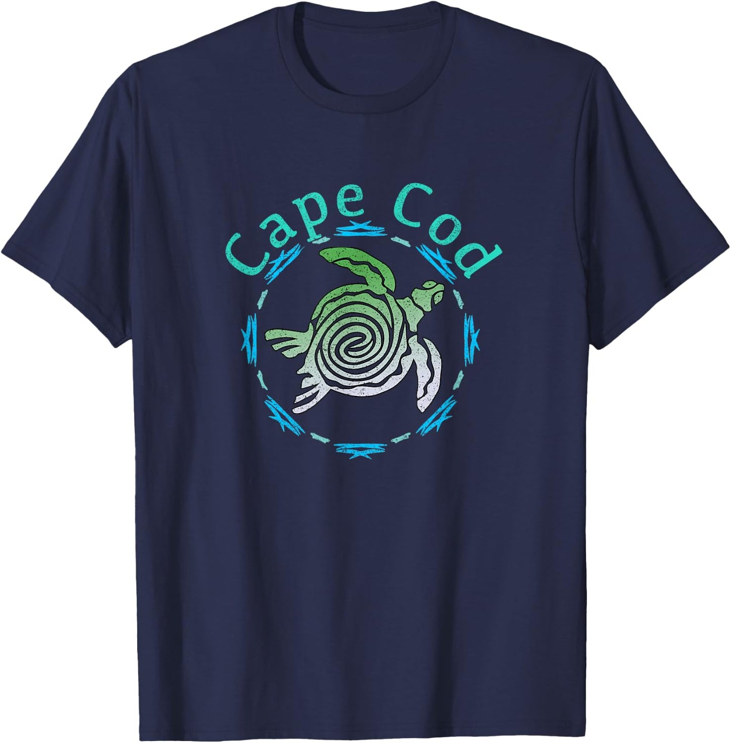 Cape Cod Design / Vintage Tribal Turtle Gift T-Shirt - T-Shirt | Navy