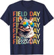 School field day Vibes Summer 2024 Retro Cat Teachers Kids T-Shirt - T-Shirt | Navy
