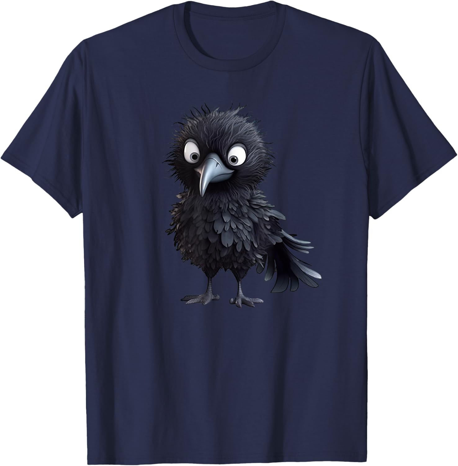 Black Raven Bird Graphic For Gothic Kids Women Men Cute Crow T-Shirt - T-Shirt | Navy
