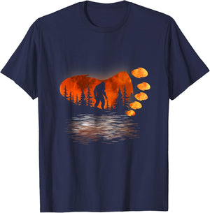 Bigfoot Sasquatch Full Moon In The Forest Women Kids T-Shirt - T-Shirt | Navy