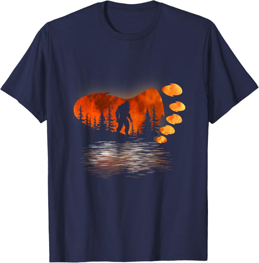 Bigfoot Sasquatch Full Moon In The Forest Women Kids T-Shirt - T-Shirt | Navy