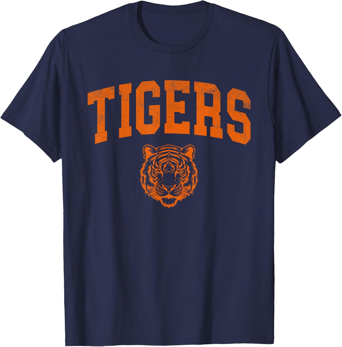 Retro Tigers School Sports Name Women Kids T-Shirt - T-Shirt | Navy