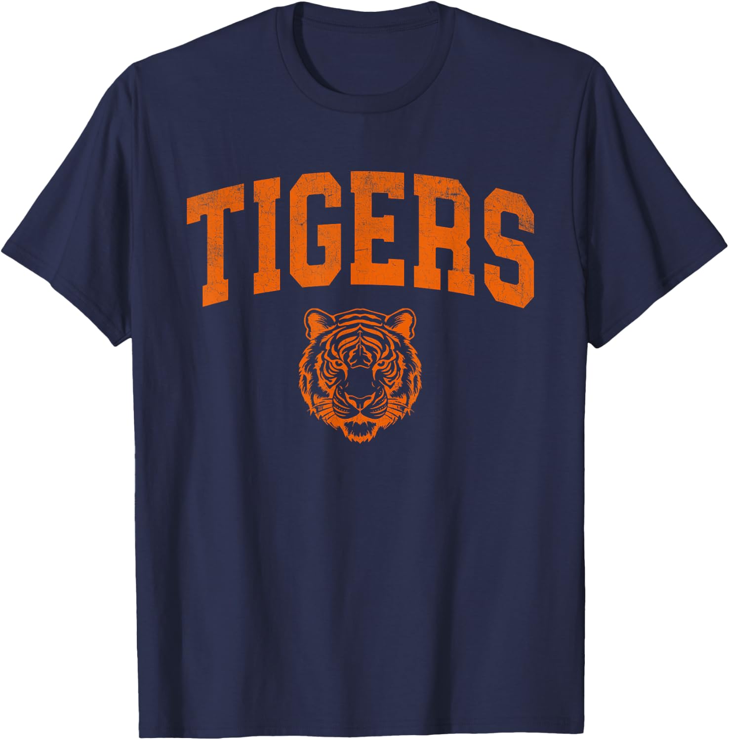 Retro Tigers School Sports Name Women Kids T-Shirt - T-Shirt | Navy