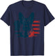 Patriotic German Shepherd American Flag 4th of July Shepherd T-Shirt - T-Shirt | Navy