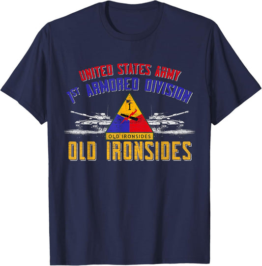 1st Armored Division America's Tank Division Vintage Gifts T-Shirt - T-Shirt | Navy