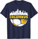 Columbus Soccer City Skyline - Gifts for Soccer Lover & Fan T-Shirt - T-Shirt | Navy