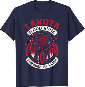 Lakota Blood Dakota Native American Indian Tribe Lakota T-Shirt - T-Shirt | Navy