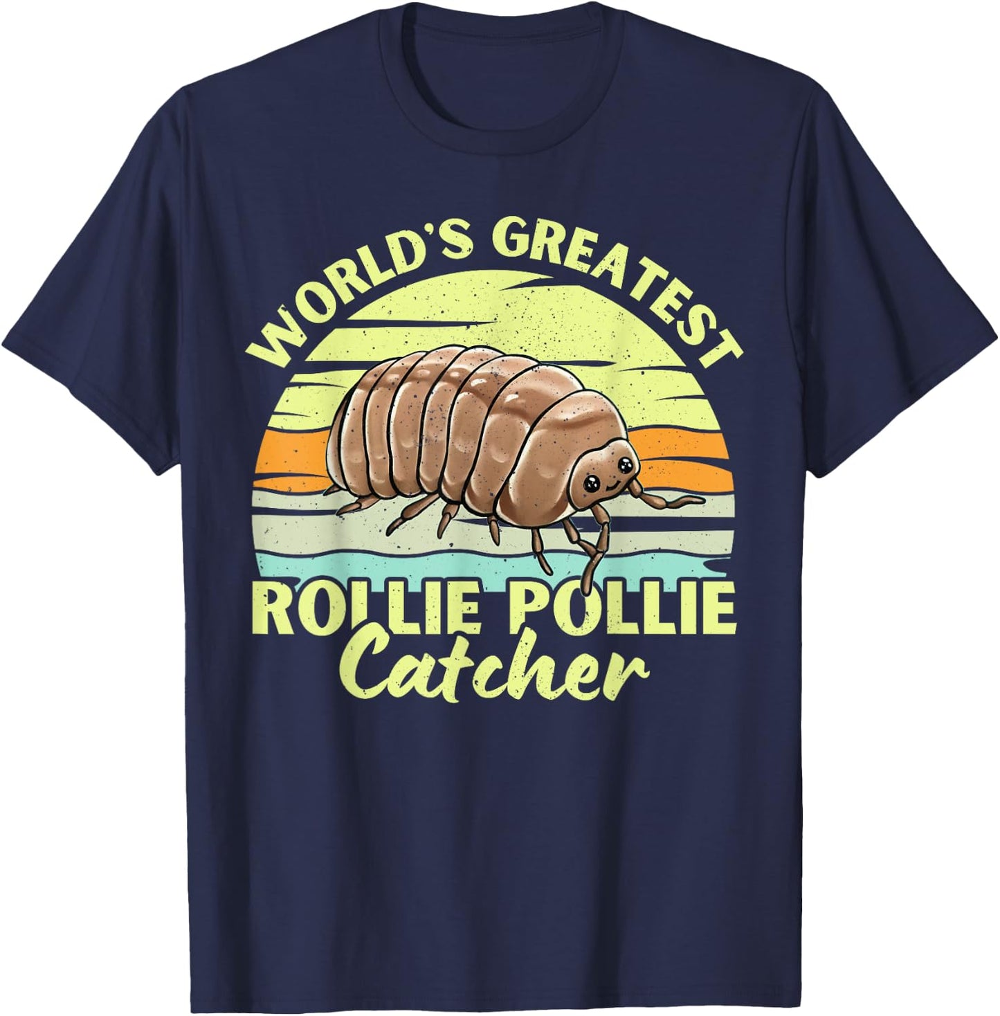 World's Greatest Rollie Pollie Catcher Retero Funny Isopod T-Shirt - T-Shirt | Navy