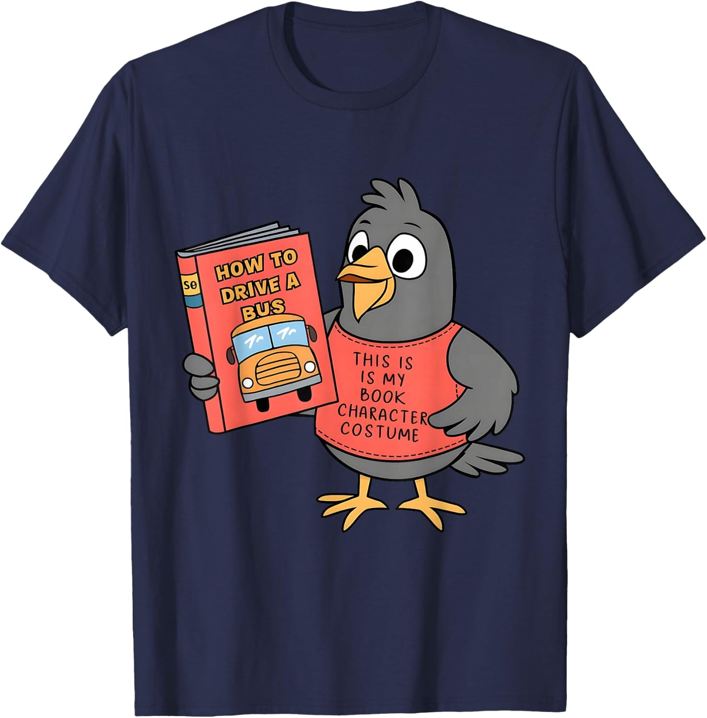This Is My Book Character Costume-Funny Pigeon, Kids Reading T-Shirt - T-Shirt | Navy