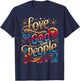 Trendy Love God Love People Shirt Love God Shirts Christian T-Shirt - T-Shirt | Navy