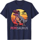 PepeSaurus Dino Dinosaur Pepe-Saurus T-Rex Funny Trex T-Shirt - T-Shirt | Navy