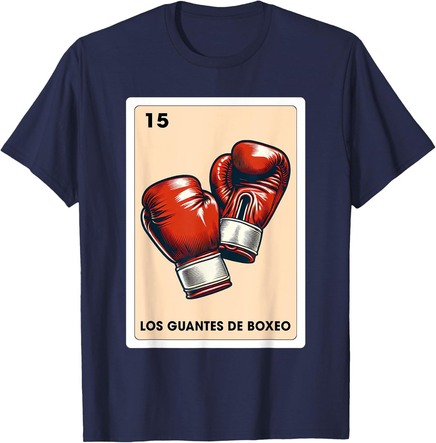 Mexican Boxing Lover Los Guantes De Boxeo Mexican Bingo Card T-Shirt - T-Shirt | Navy