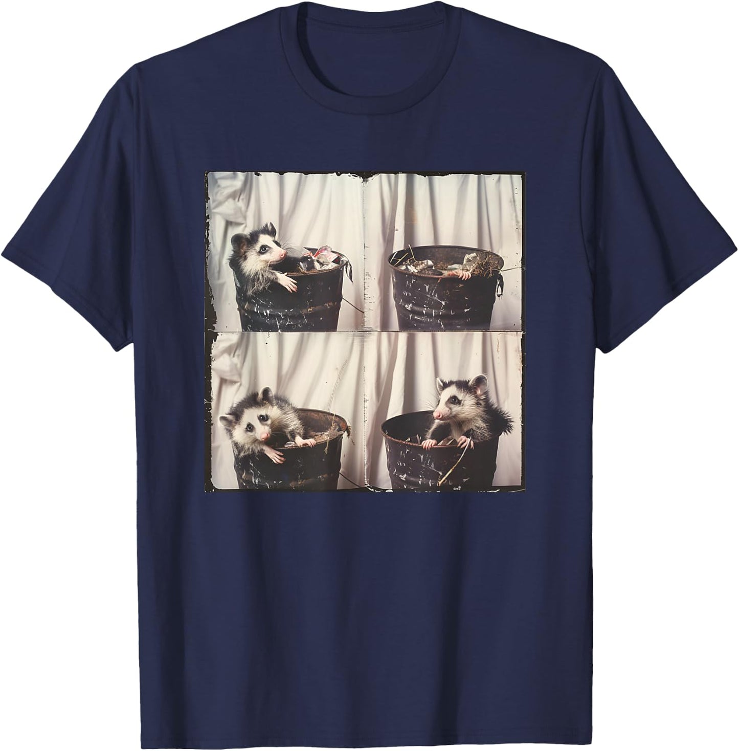 Weird Possum Photo Trashcan Possum Funny Animal Photobooth T-Shirt - T-Shirt | Navy