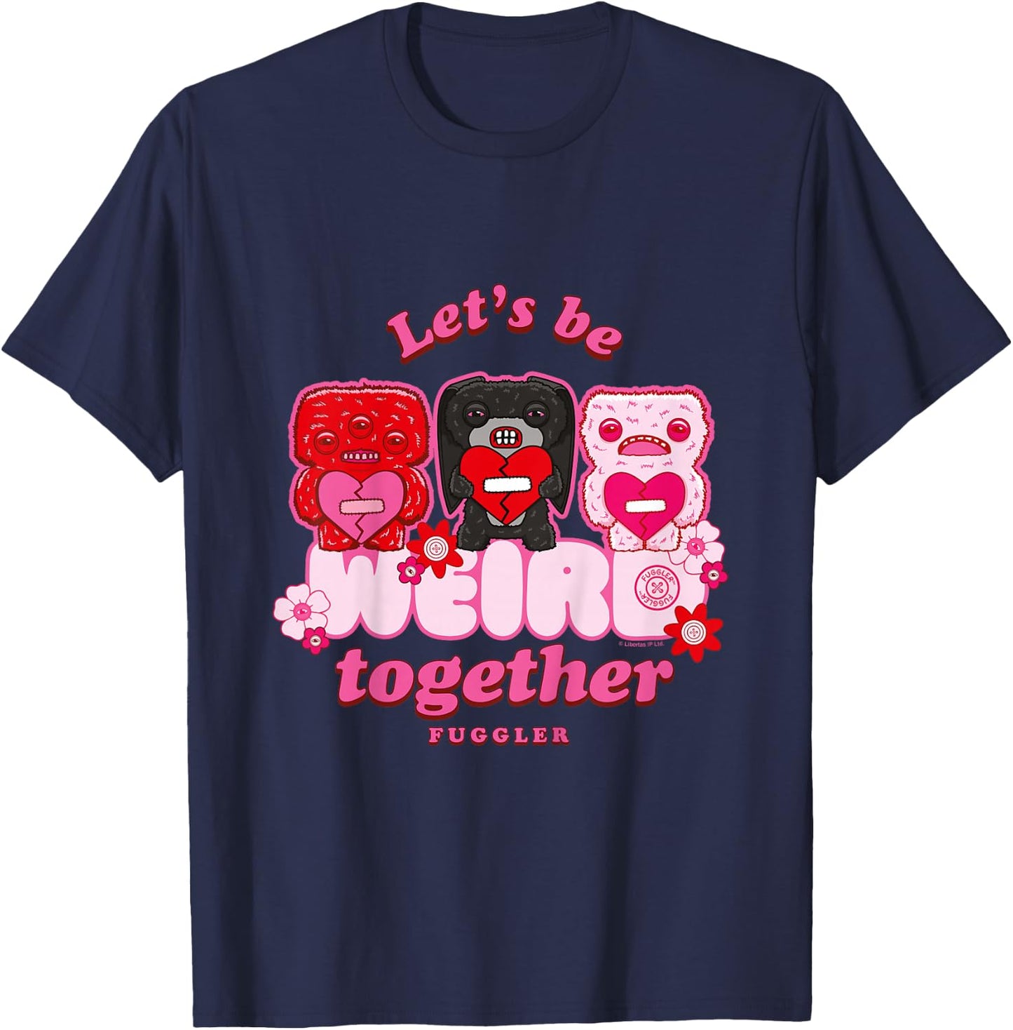 Lord Long Ears & Co Love Weird Together Valentine's Day Kids T-Shirt - T-Shirt | Navy