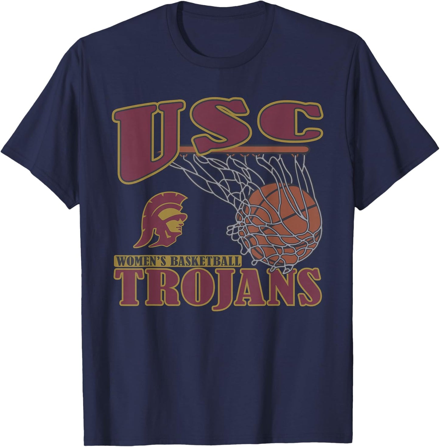 Elite Authentics USC Trojans Women's Basketball Vintage Black T-Shirt - T-Shirt | Navy