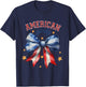 American Girly Coquette Bow 4th of July Flag Women Girls T-Shirt - T-Shirt | Navy