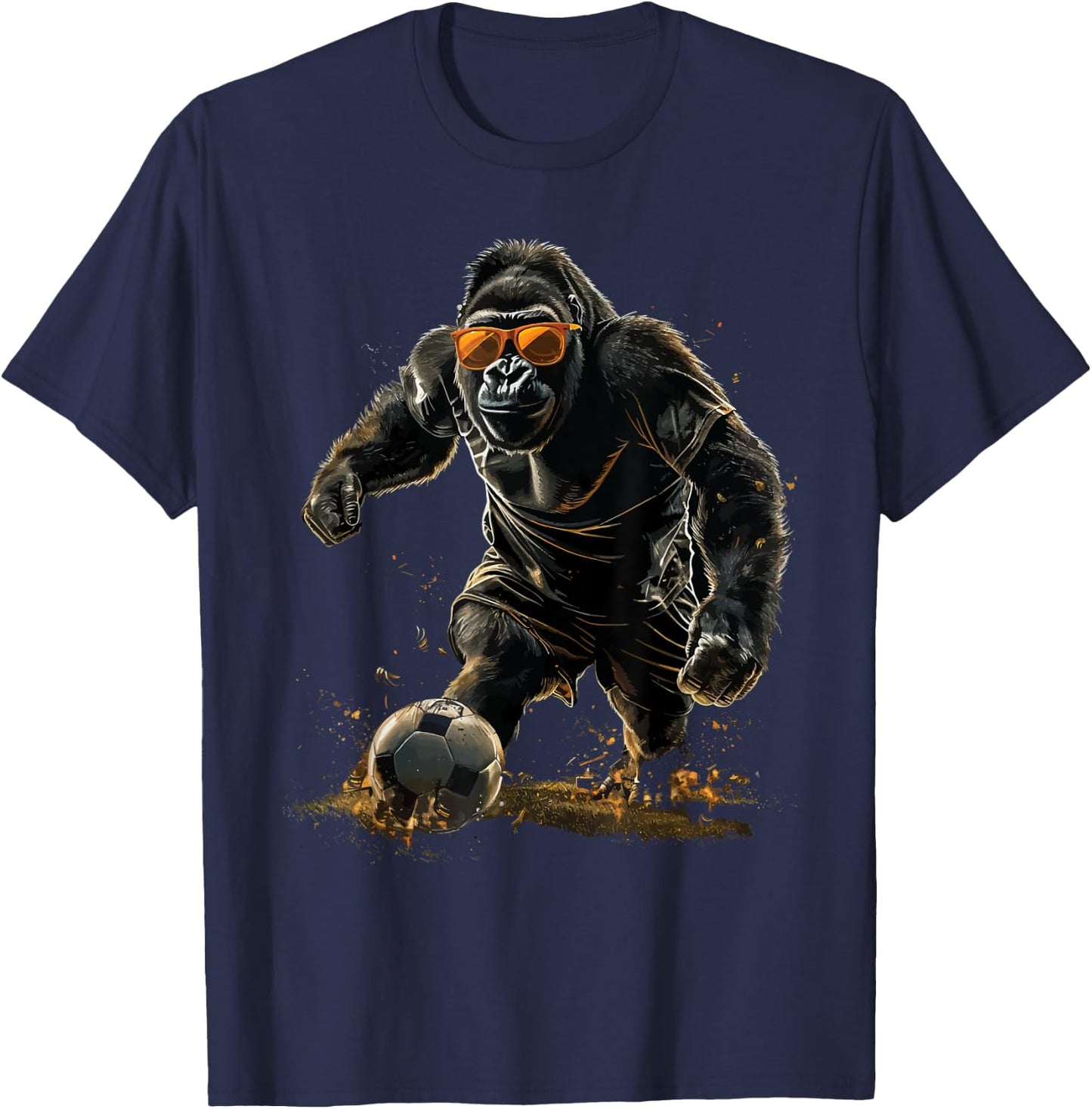 Gorilla Soccer Football T-Shirt - T-Shirt | Navy