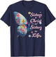 Sisters in Christ Pretty Floral Butterfly Christian T-Shirt - T-Shirt | Navy