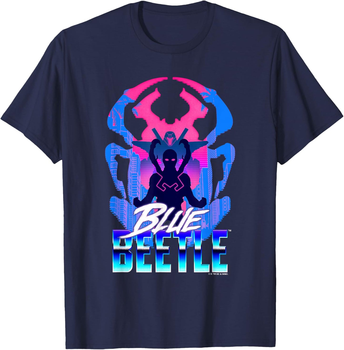 Blue Beetle Movie Silhouette T-Shirt - T-Shirt | Navy