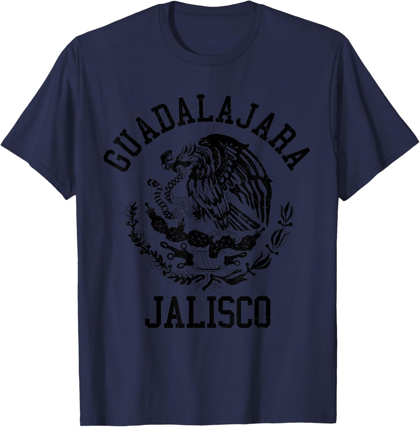 Guadalajara Jalisco Mexico Pride Mexican Flag Vintage T-Shirt - T-Shirt | Navy
