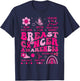 Groovy Breast Cancer Awareness Support Squad Women Girl Pink T-Shirt - T-Shirt | Navy