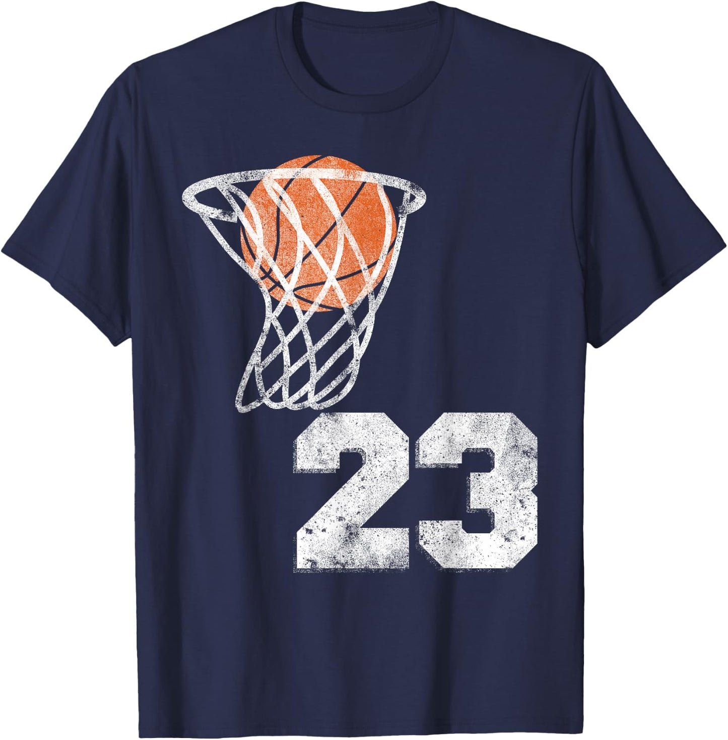 Vintage Basketball Jersey Number 23 Player Number T-Shirt - T-Shirt | Navy