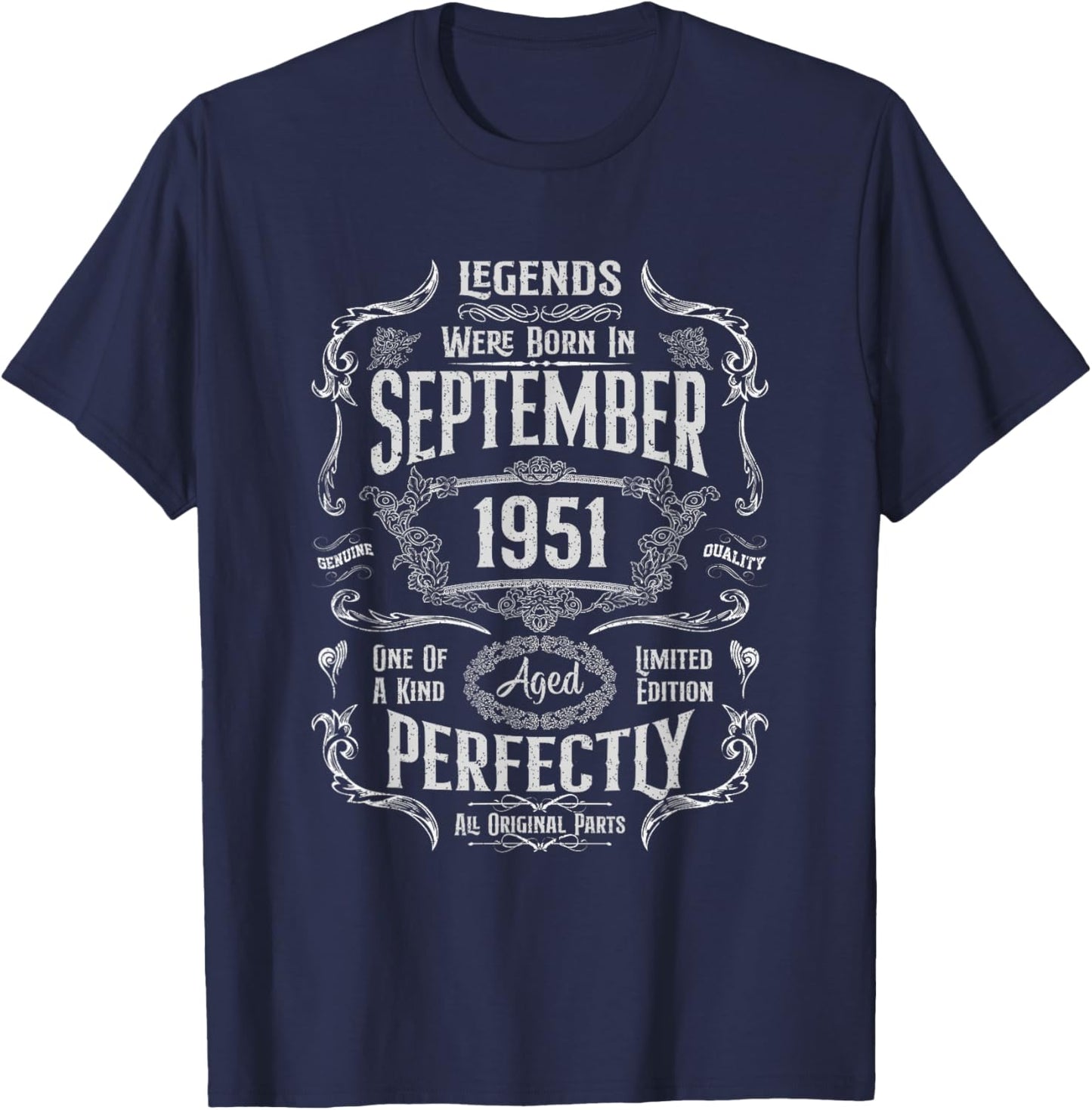 73th Birthday Legends Were Born In September 1951 T-Shirt - T-Shirt | Navy