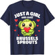 Just A Girl Who Loves Brussels Sprouts T-Shirt - T-Shirt | Navy
