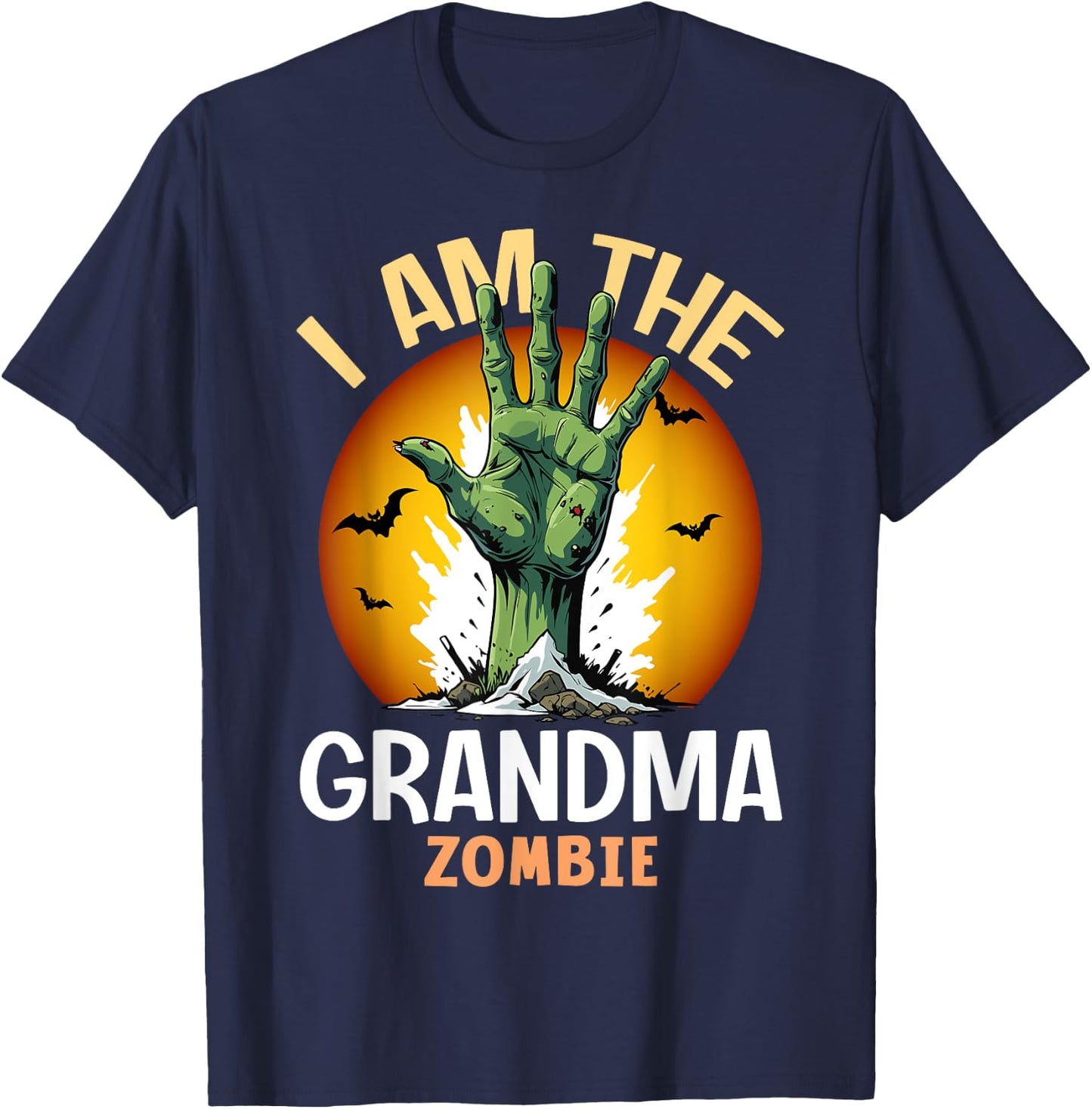 Halloween Matching Grandma Zombie Costume T-Shirt - T-Shirt | Navy