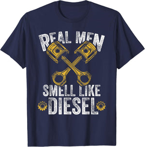 Real Men Smell Like Diesel - Diesel Mechanic T-Shirt - T-Shirt | Navy