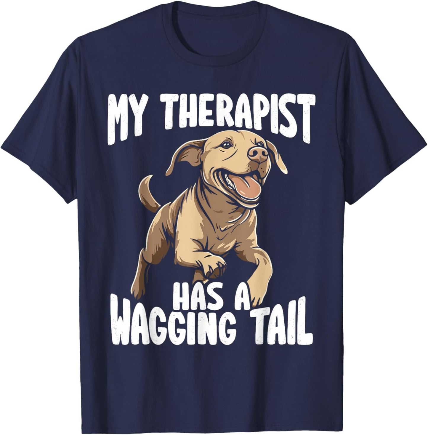 Labrador Design Therapy Service Dog T-Shirt - T-Shirt | Navy