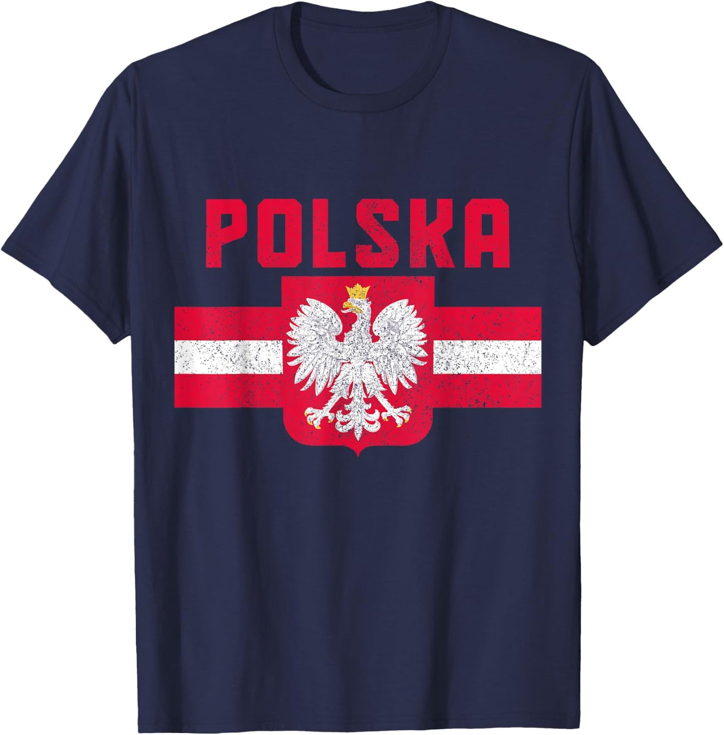 Polska Poland Flag Pride Eagle Polish Roots T-Shirt - T-Shirt | Navy