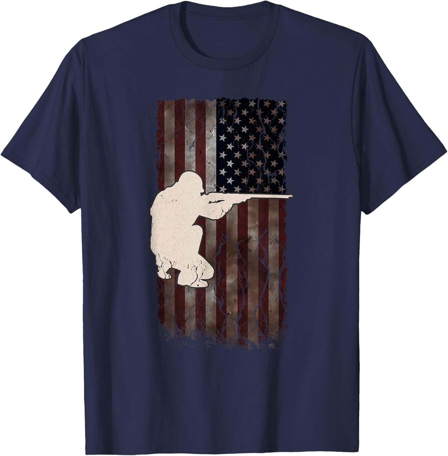 Allies Military Shooter WW2 / WW1 Vintage War Sniper Solider T-Shirt - T-Shirt | Navy