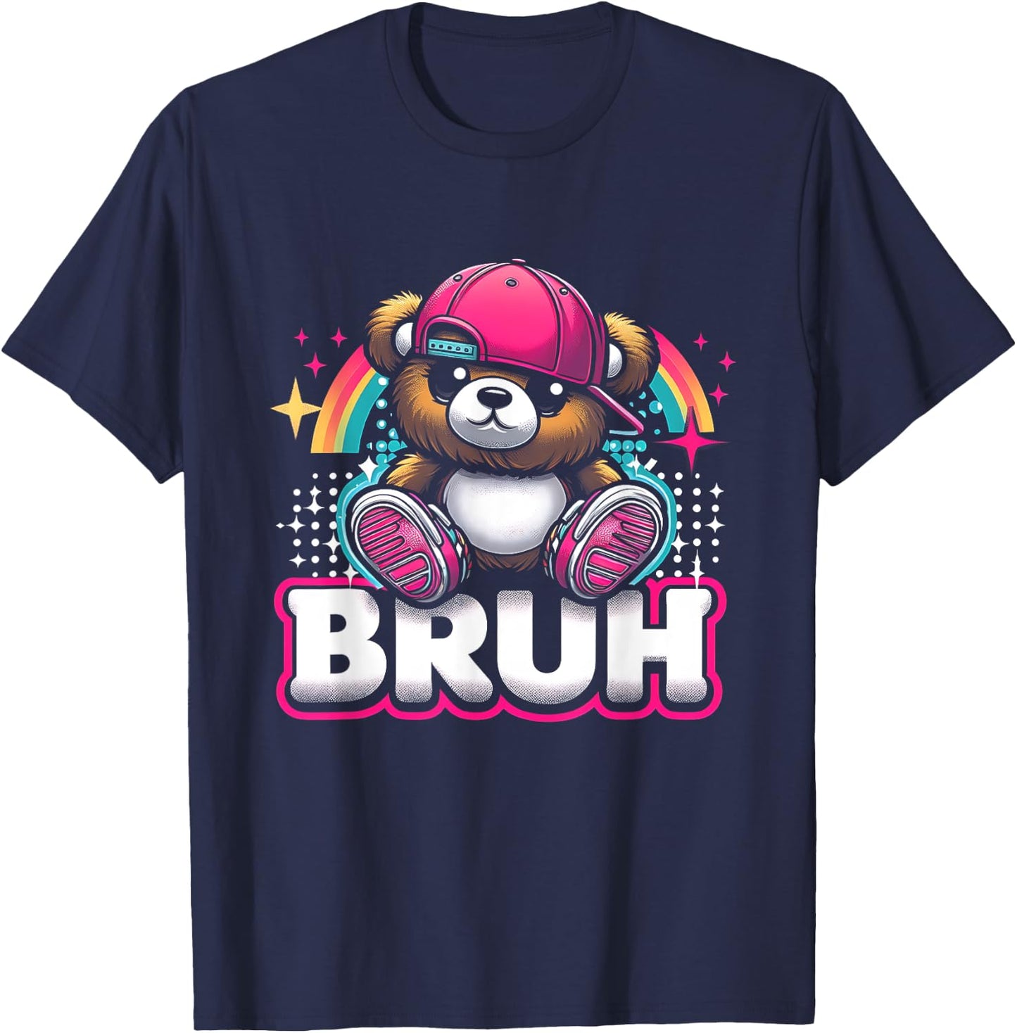 Hip Hop Teddy Bear Bruh Meme Saying Teen Humor T-Shirt - T-Shirt | Navy