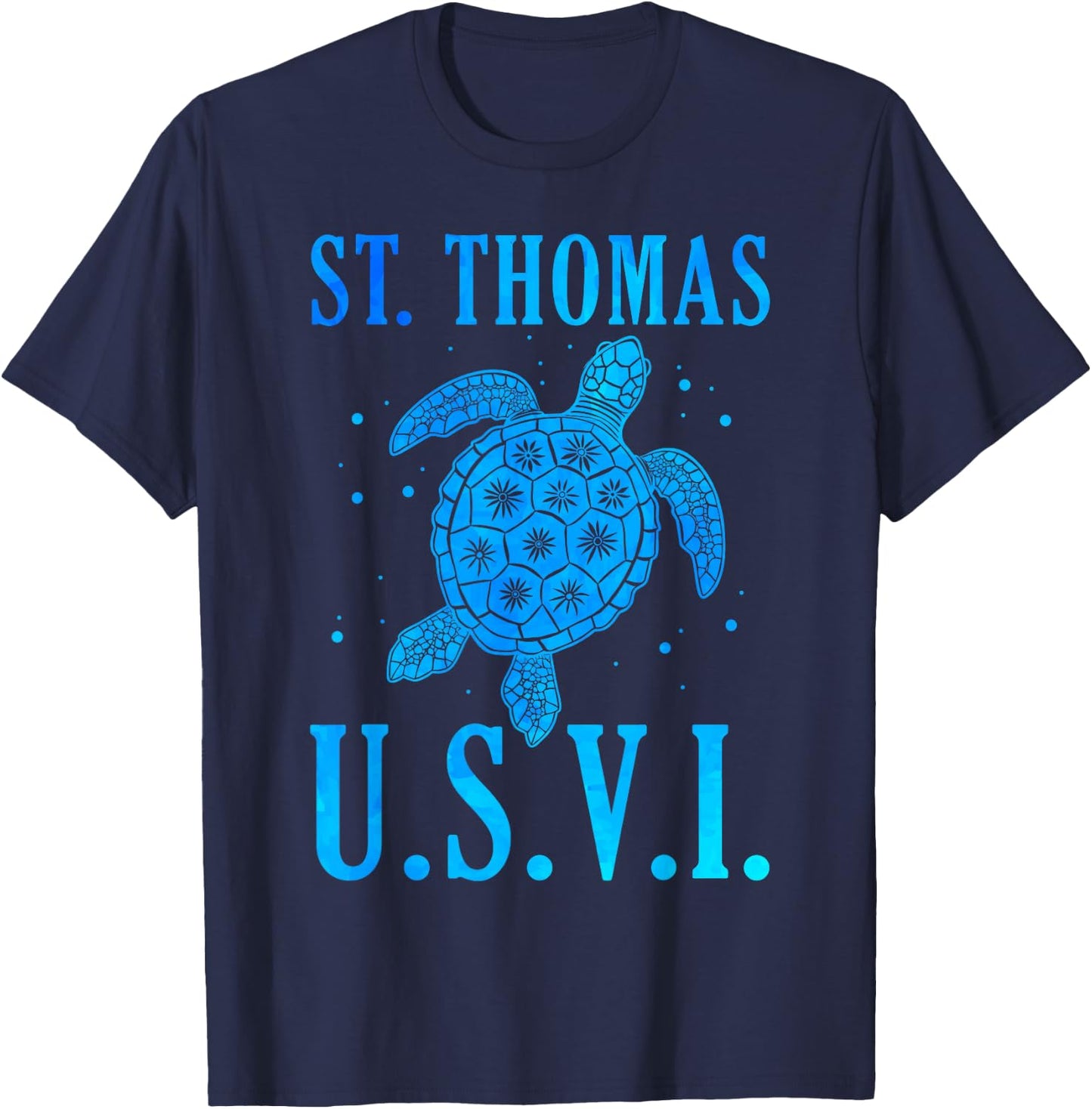 St. Thomas USVI Sea Turtle Beach Vacation Travel Women T-Shirt - T-Shirt | Navy