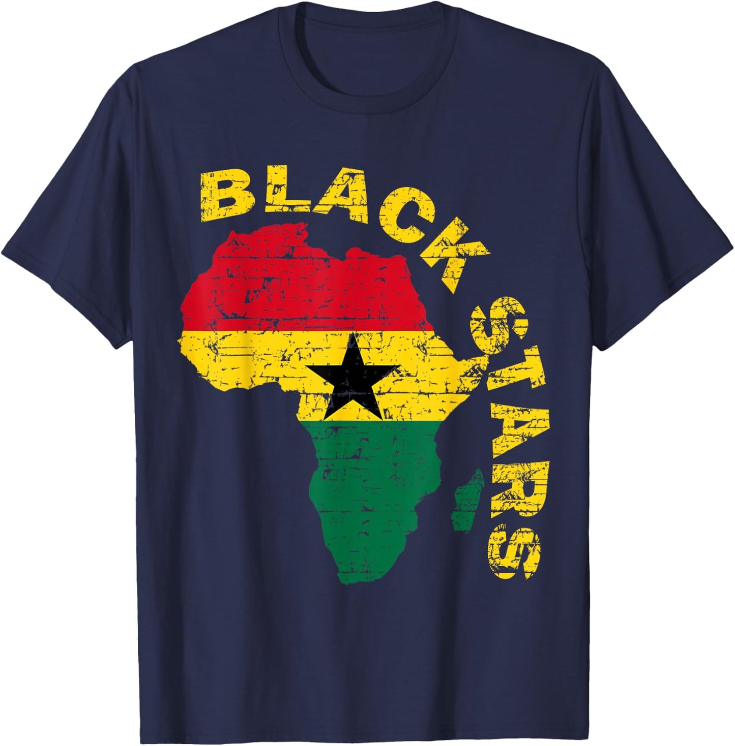 Blackstars of Ghana African soccer T-Shirt - T-Shirt | Navy