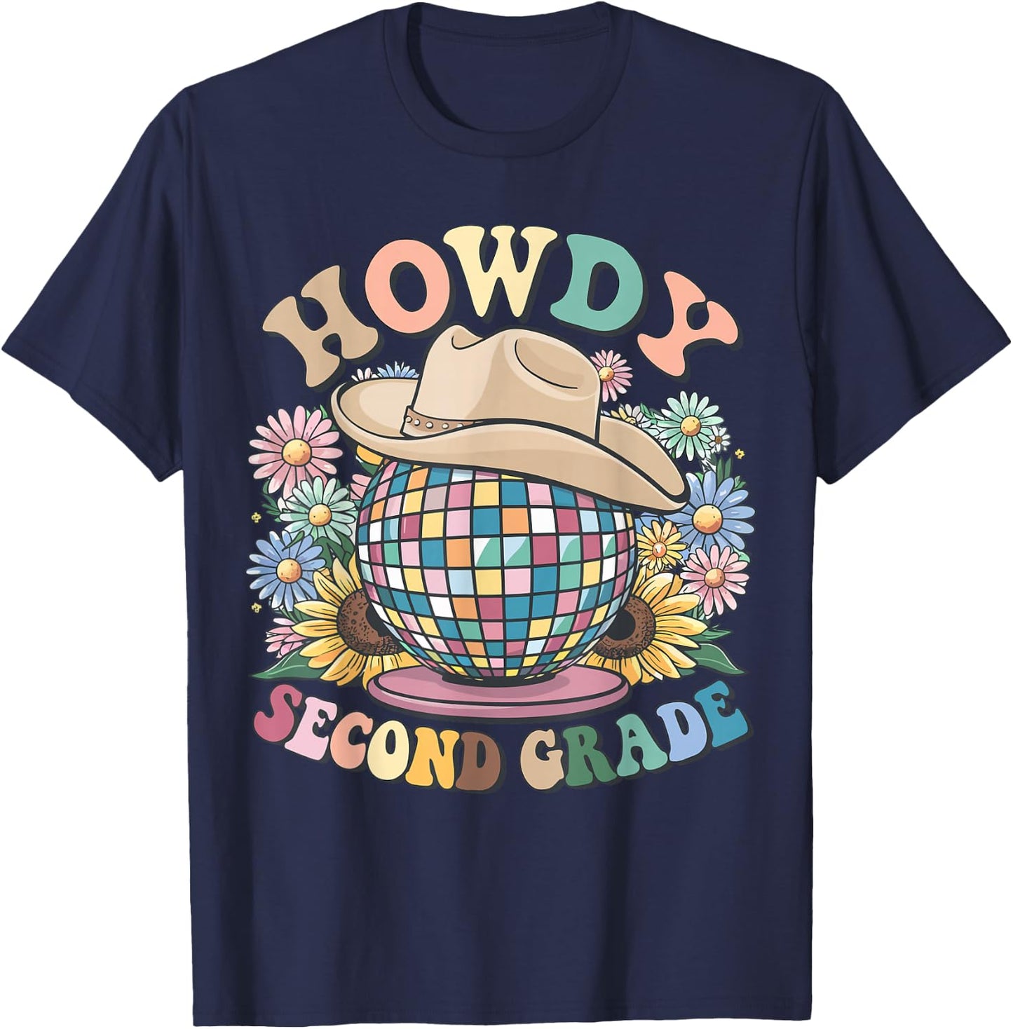 Howdy Second Grade Cowgirl Western 2nd Grade Back to School T-Shirt - T-Shirt | Navy