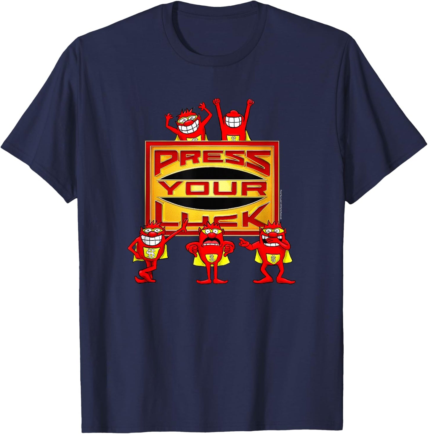 Press Your Luck - Press Your Luck Whammies T-Shirt - T-Shirt | Navy