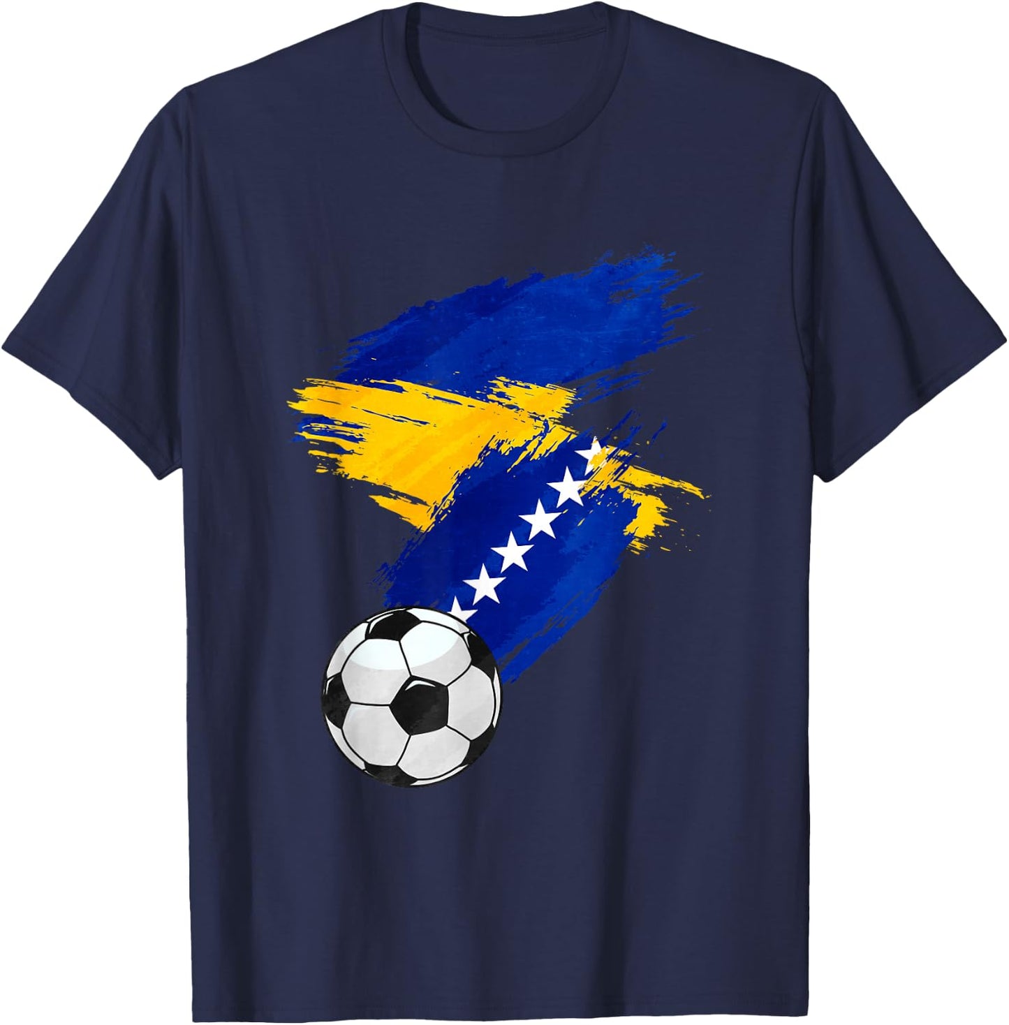 Bosnia and Herzegovina Football Flag T-Shirt - T-Shirt | Navy