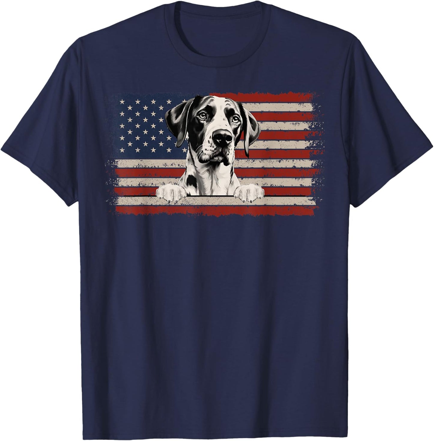 Patriotic English Pointer American Flag USA 4th of July T-Shirt - T-Shirt | Navy