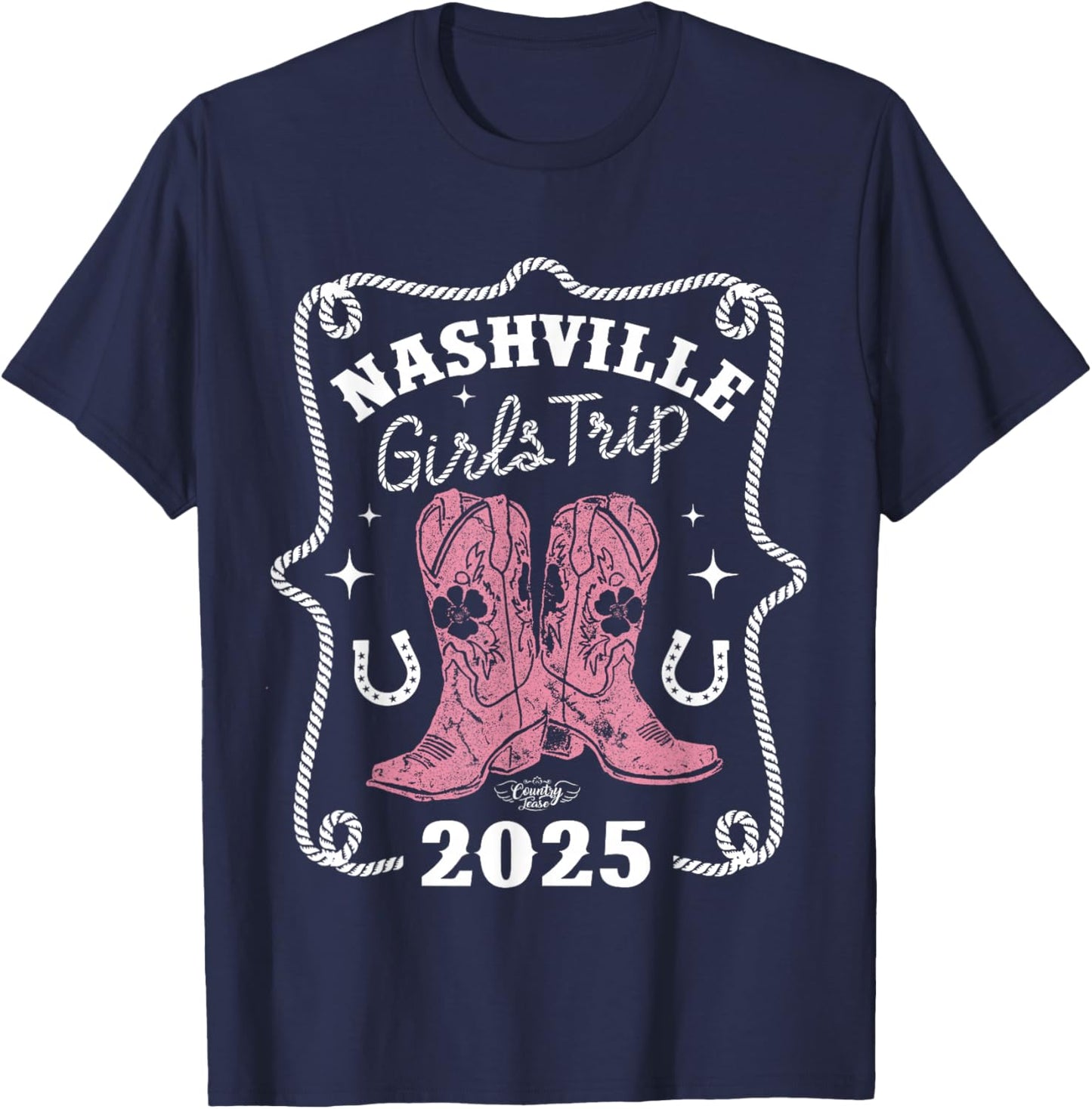 Country Tease Nashville Girls Trip 2025 T-Shirt - T-Shirt | Navy