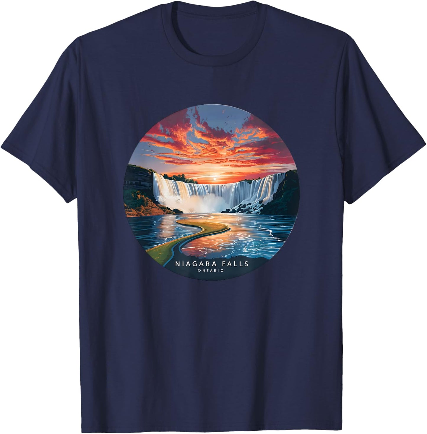 Niagara Falls Ontario Canada Sunset T-Shirt - T-Shirt | Navy
