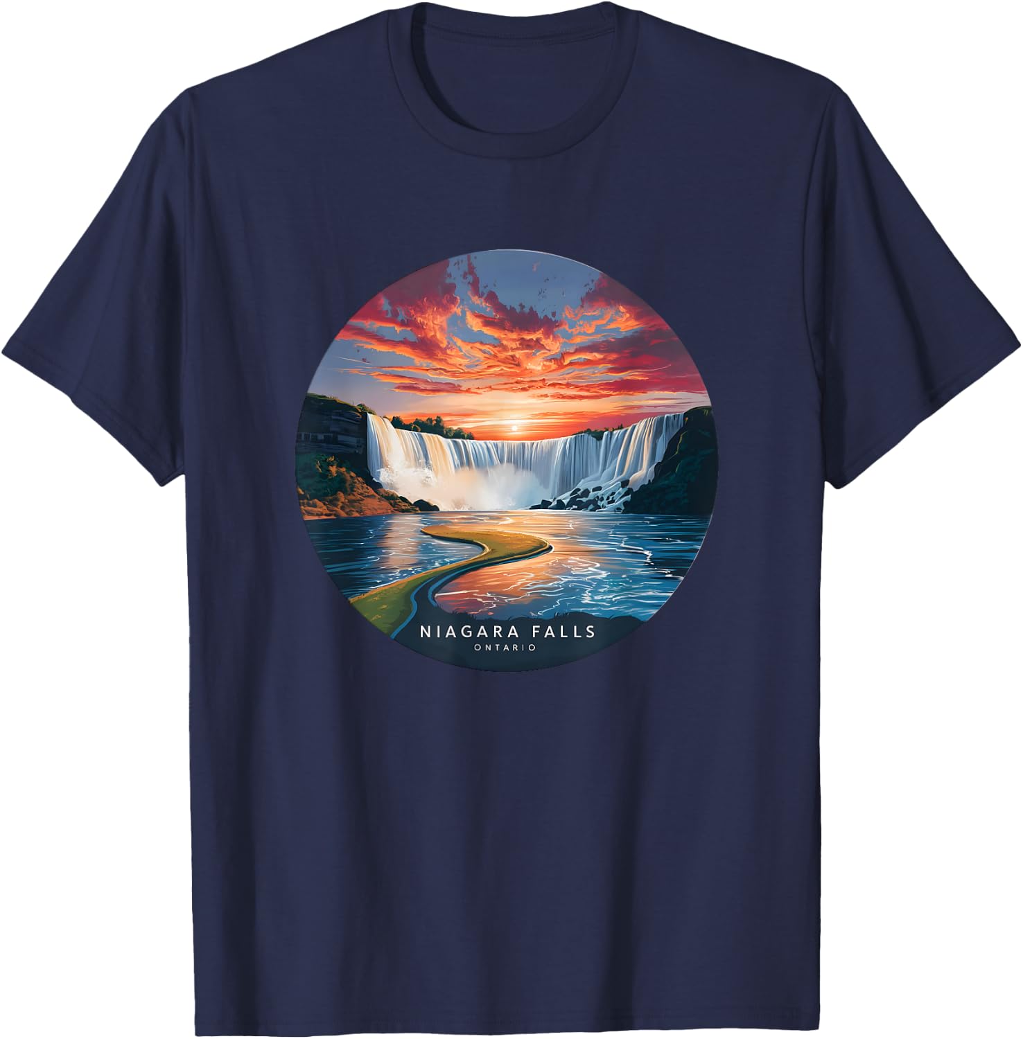 Niagara Falls Ontario Canada Sunset T-Shirt - T-Shirt | Navy