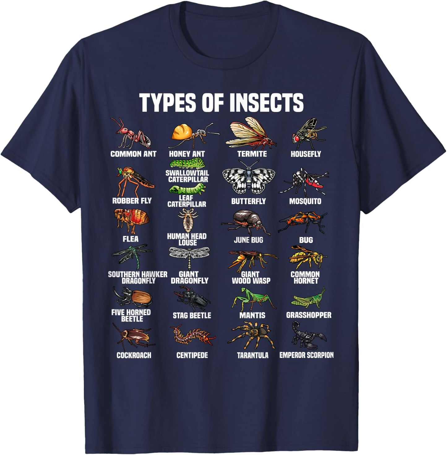 Funny Entomology Designs Women Bug Collectors Lovers T-Shirt - T-Shirt | Navy