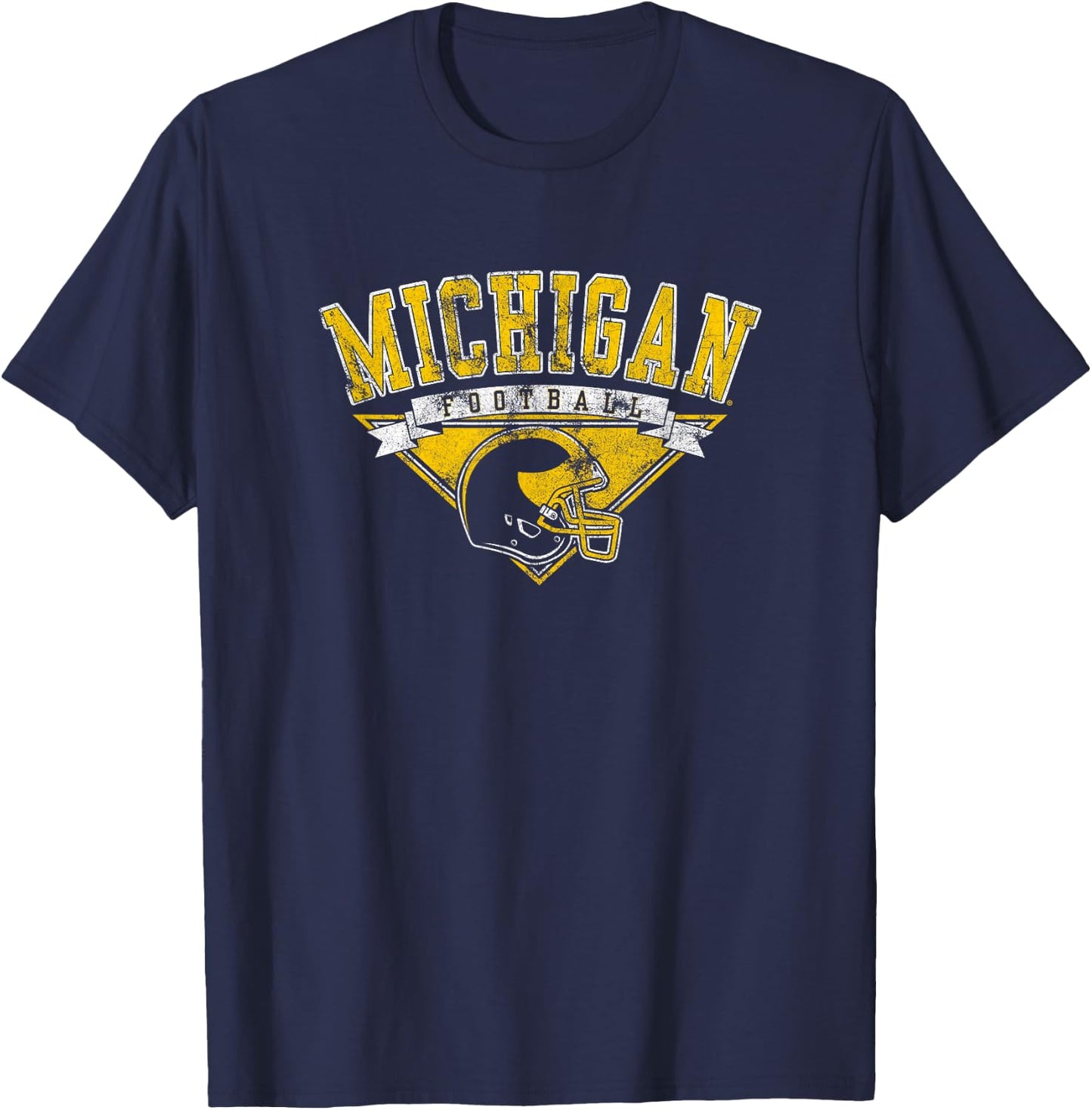 University of Michigan Wolverines U of M Football Helmet T-Shirt - T-Shirt | Navy