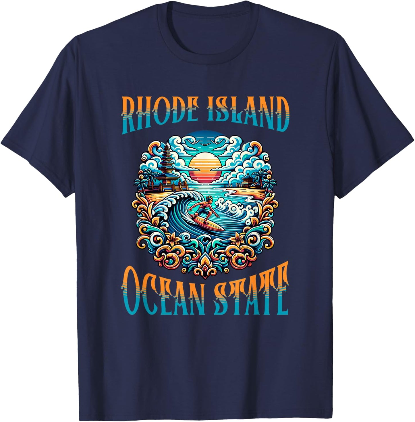 Rhode Island Ocean State T-Shirt - T-Shirt | Navy