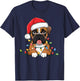 Boxer Christmas Lights Xmas Dogs Gifts Women Kids T-Shirt - T-Shirt | Navy